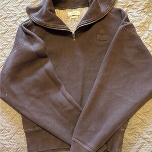 Isabel Marant Brown Quarter-Zip Pullover Sweater